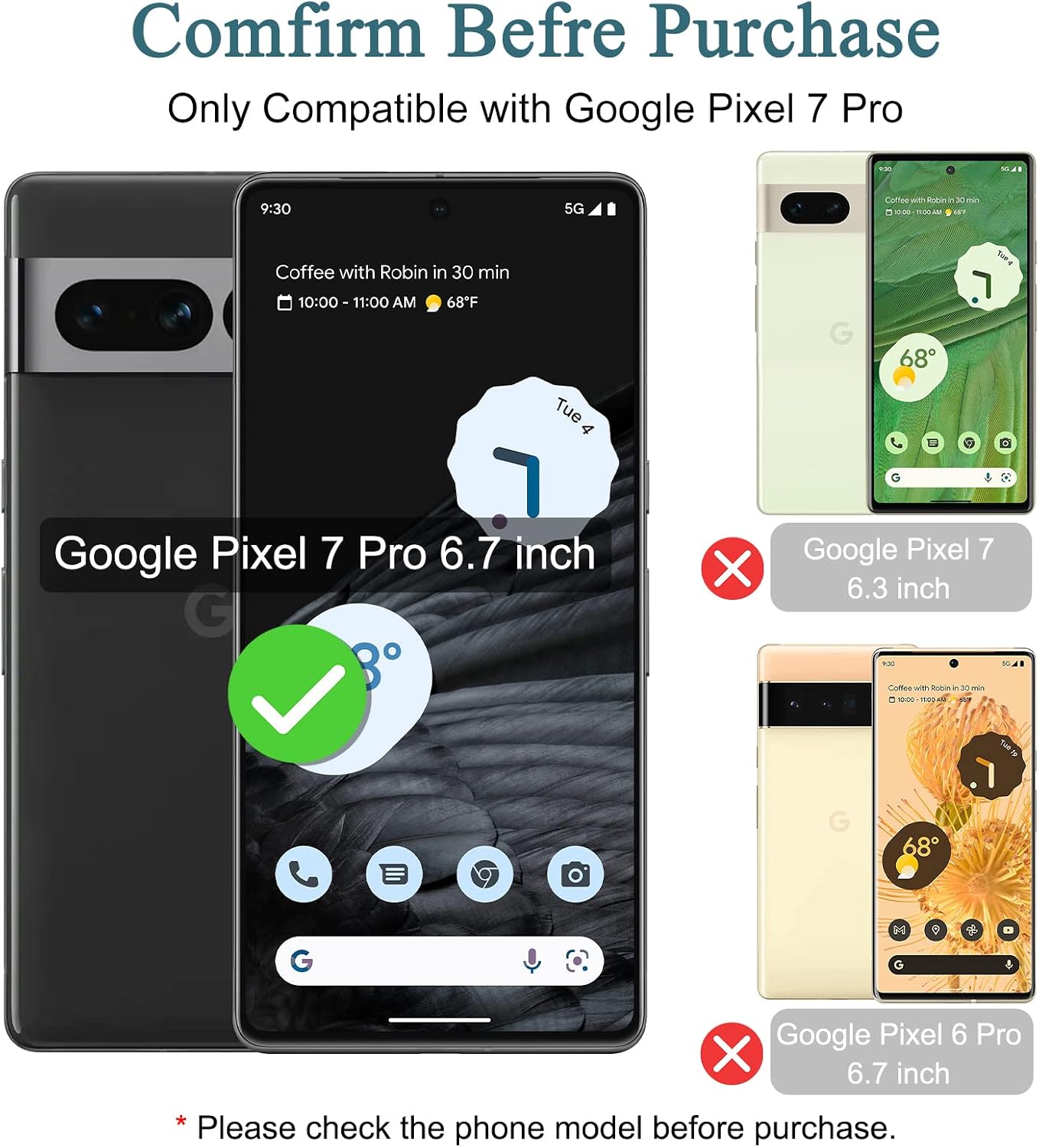 LYWHL [2+2 Pack] for Google Pixel 7 Pro 6.7” Screen Protector Case Friendly [Not Glass], HD Clear Flexible Film with Black Camera Lens Glass Protector, Fingerprint Compatible No Bubble Anti-Scratch