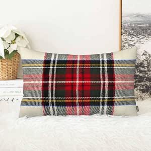 Lot De 2 Taies D'Oreiller Tartan Écossais 20x20 Pouces - Vert Laine Plaid - Décoration Maison