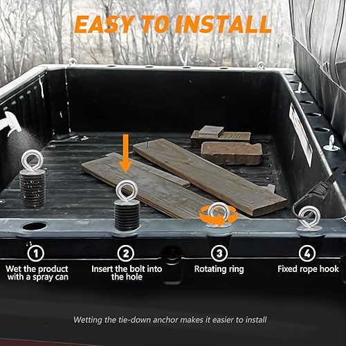 Miniatura 5 de Quickwolf Ranger General - Anclaje de anclaje para cama compatible con Polaris Ranger 1000 XP 900 800 700 500 570 General 1000 Lock and Ride Anchor