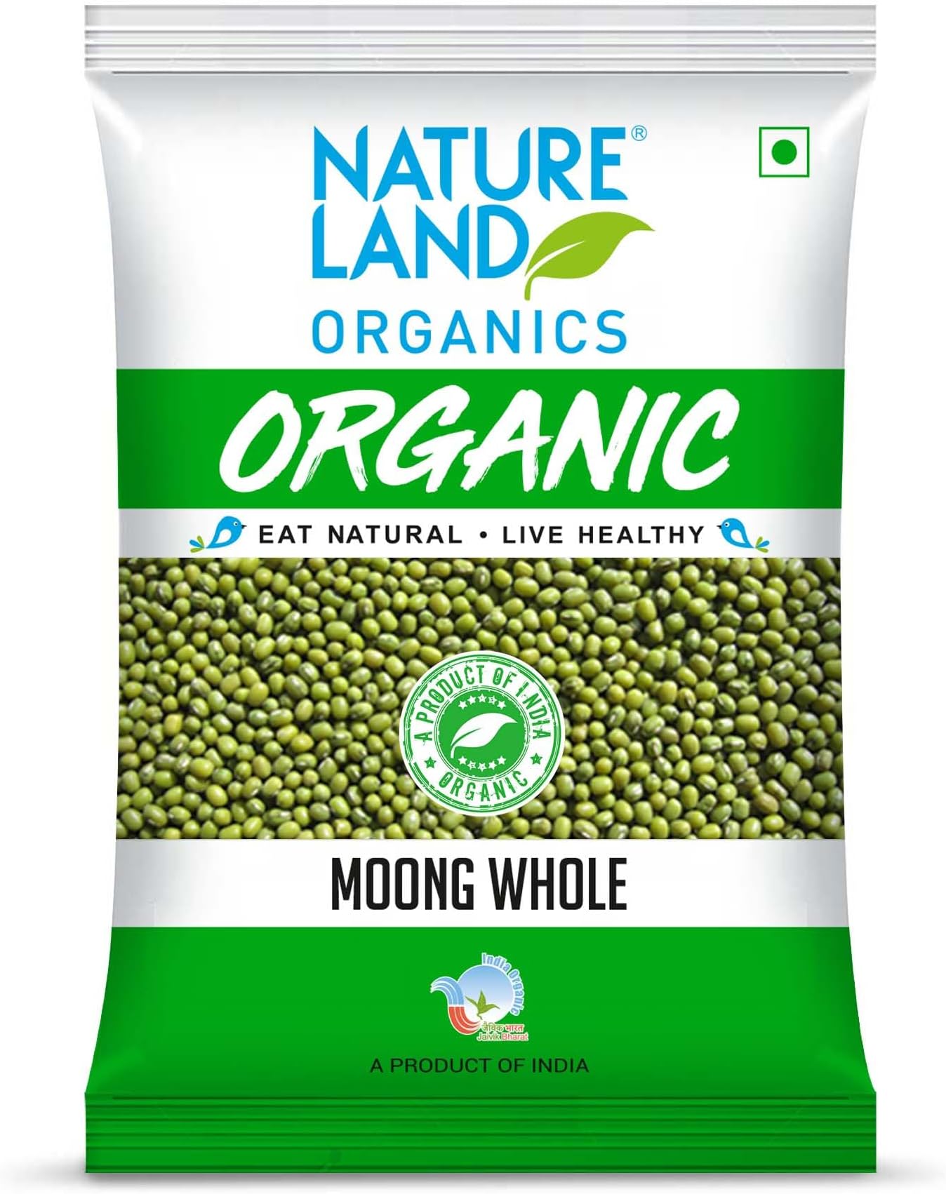 Moong Sabut/Whole Daal 1 Kg - Organic Healthy Pulses