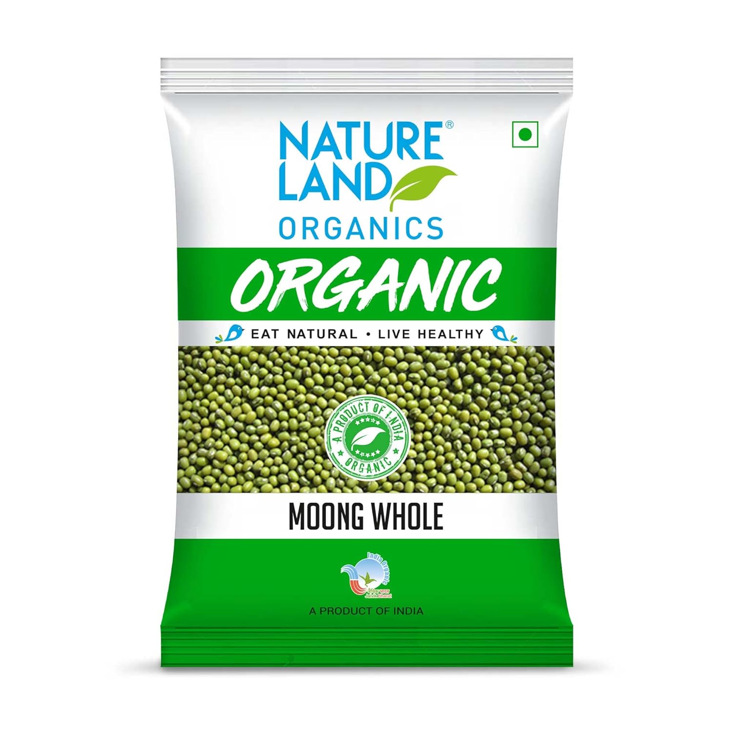 Natureland Organics Moong Sabut/Whole Daal 1 Kg – Organic Healthy Pulses