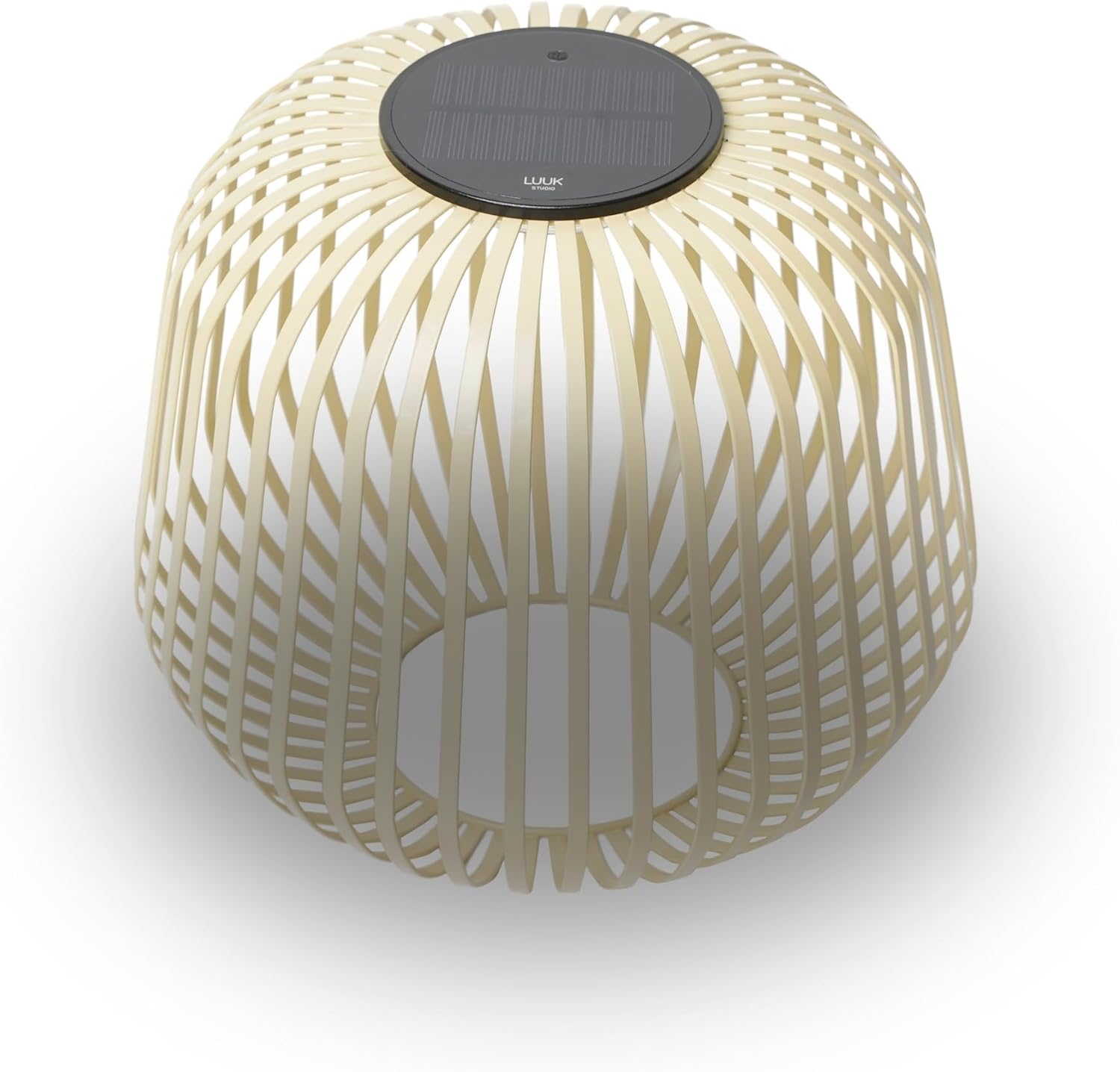 LUUK Studio Solis Wireless Solar LED Ambient Table Light, Warm White, 3 Dimmable Levels, Indoor & Outdoor, Solar & USB-C Rechargeable, Living Room, Bedside, Organic Contemporary, Walnut Brown, Size M
