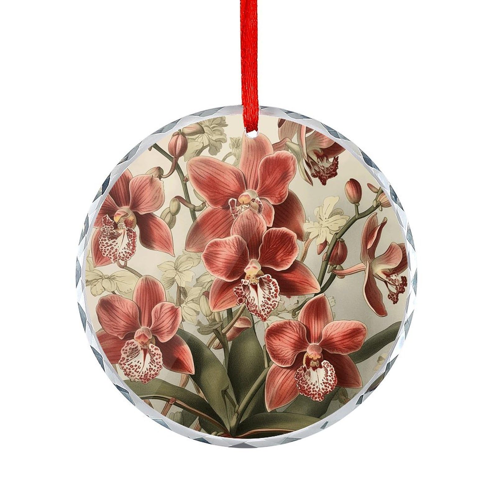 Btcowzrv Style Hand Drawn Plants Round Ornament Hanging Pendant Decor