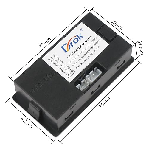 Miniatura 9 de DROK Amplificador de voltaje CC, monitor de batería DC 0-300V 200A, amperímetro voltímetro para configuración del sistema solar, capacidad