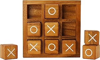 ألعاب لوحية من مكعبات خشبية XO كبيرة، ألعاب لوحية تيك تاك تو لألعاب الأطفال وألعاب الأسرة وليل الألعاب للكبار وديكور المزرعة لتزيين طاولة القهوة وقطع تقديم فريدة لجميع المناسبات من BSIRI (14 سم)