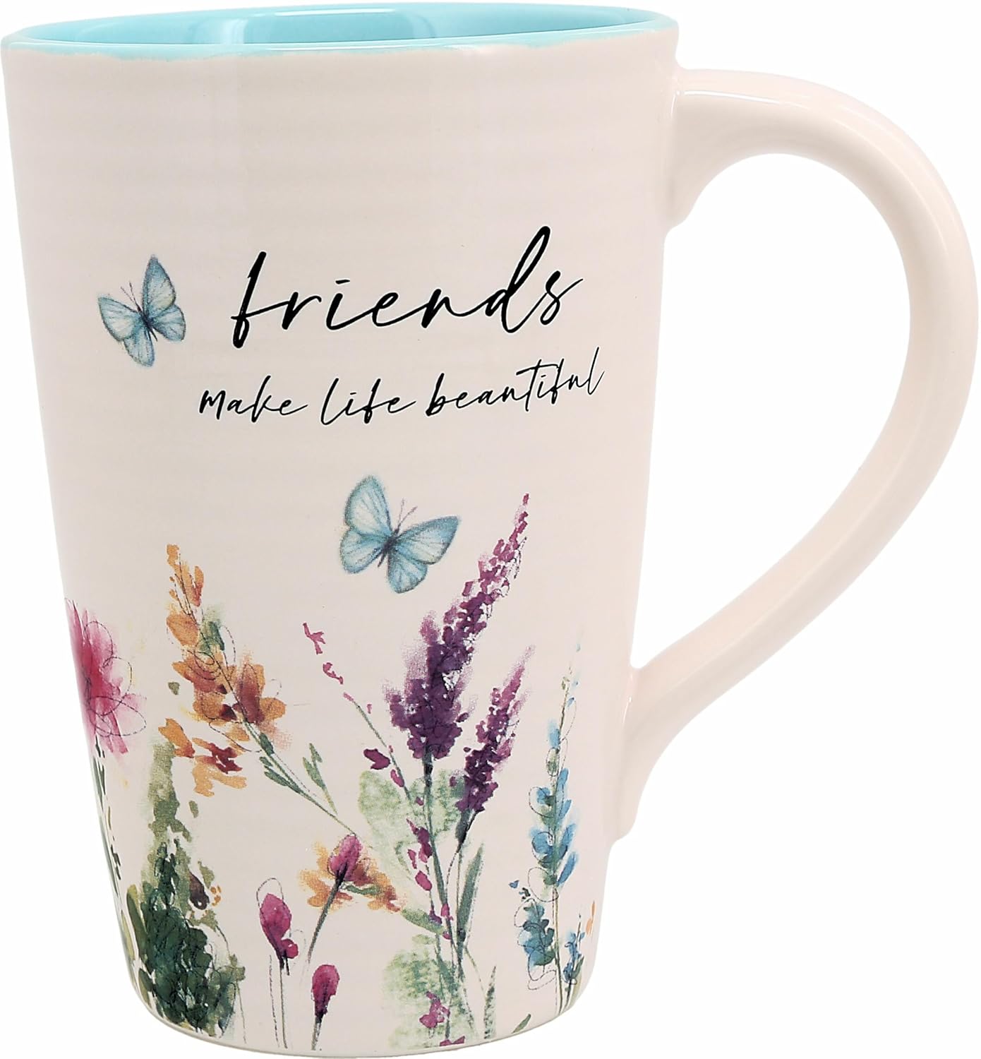 Pavilion Gift Company - Friends-17 ounce Cup Floral Pattern Coffee Mug Butterfly Coffee Cup Spring Summer Kitchen Ideas