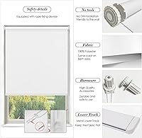 Vista 6 de Persianas enrollables para ventanas opacas sin taladro, persianas enrollables con cable, cortadas al cliente, sin herramientas, instalación