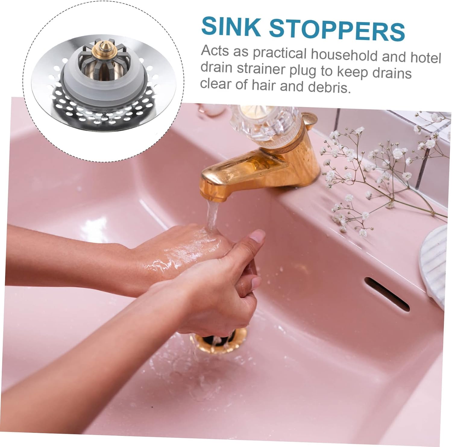 2pcs Bathtub Drain Stopper Hair Catcher Easy Installation Tub for Bathroom Shower and Bathtub Prevents Clogs and Water Leakage Material for Durability