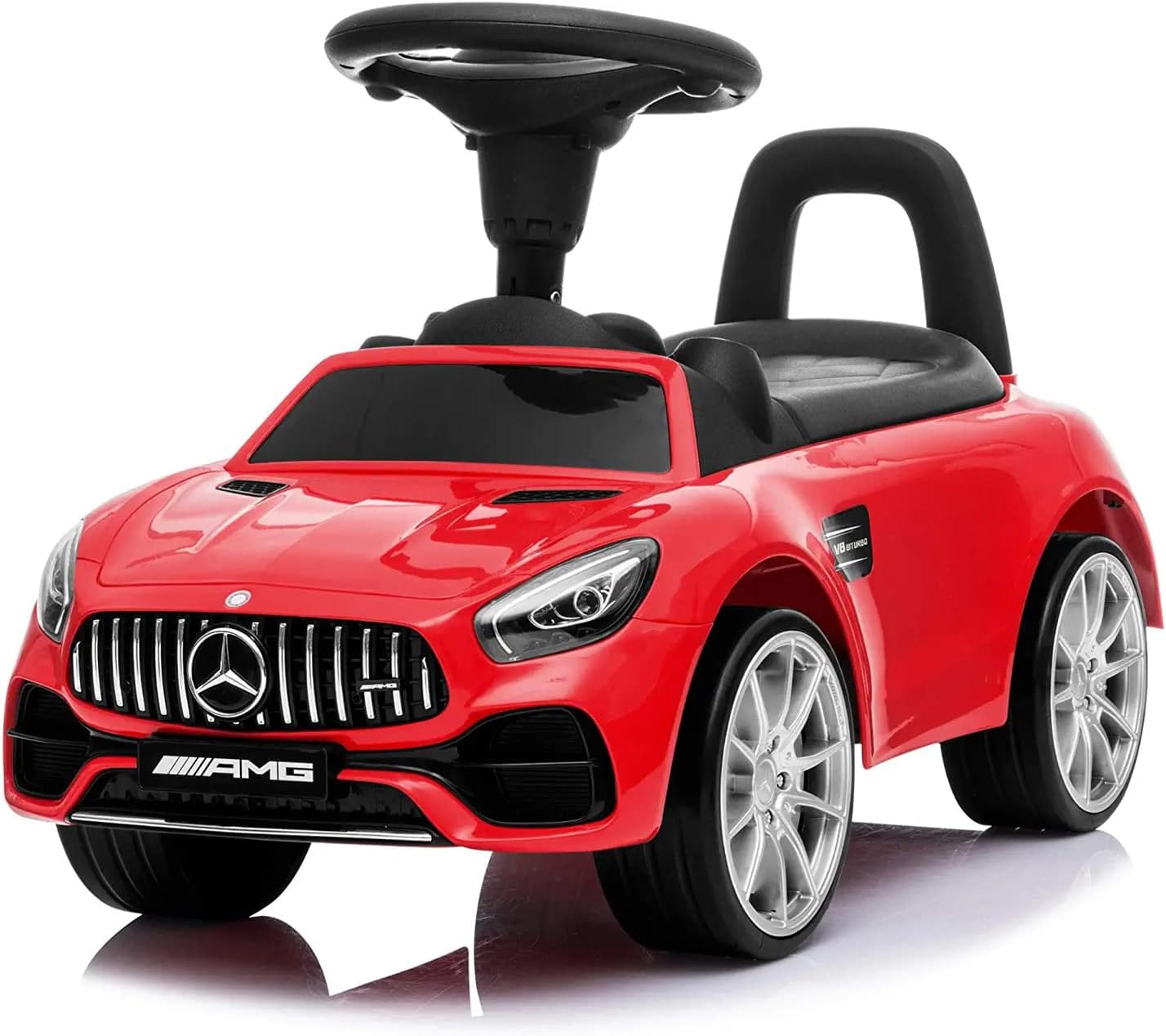 BAYBEE Licensed Benz GT Push Ride-on Car, Kids Car with Music & Storage, Ride on Baby Cars for Kids, 1 to 3 Years, Red