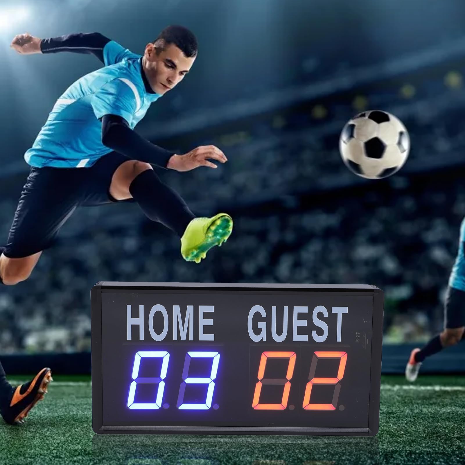 Garsent Segnapunti Elettronico a LED, Tabellone Segnapunti Elettronico Digitale a LED Portatile con Telecomando, per Giochi Sportivi Pallavolo Pong Baseball Basket Tabelloni