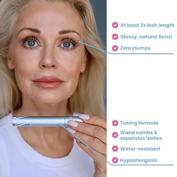 Prime Prometics PrimeLash Mascara for Older Women Volumizing, Incredible Length in 2 Coats Long-Stay, Zero Clumps, Hypoallergenic (Black)