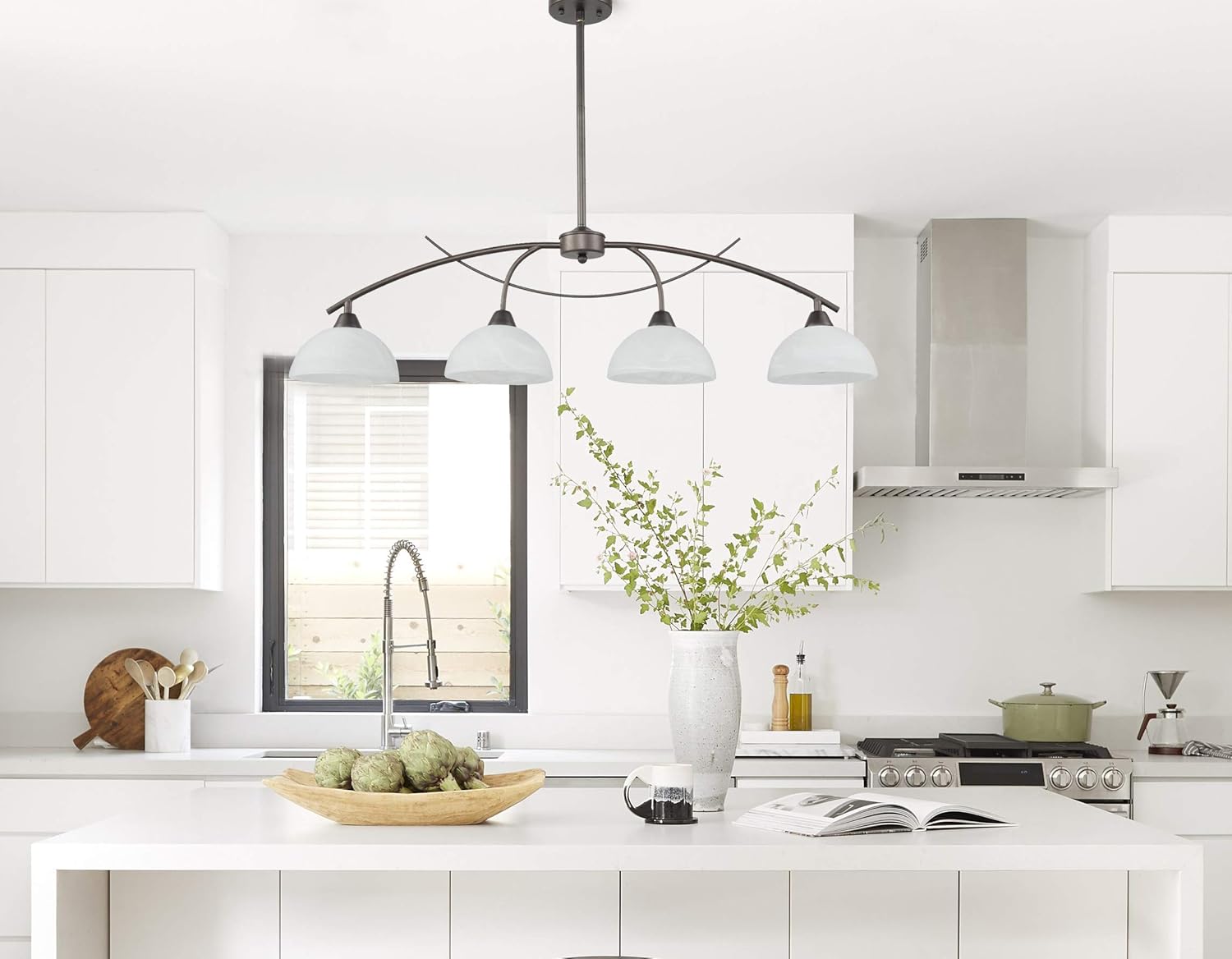 Buy 1 get 1 🔥 DAYCENT Vintage Frosted Glass Shade Chandelier 4-Lights Pendant Lighting Hanging Ceiling Lamp Get Special Price DAYCENT Vintage Frosted Glass Shade Chandelier 4-Lights Pendant Lighting Hanging Ceiling Lamp