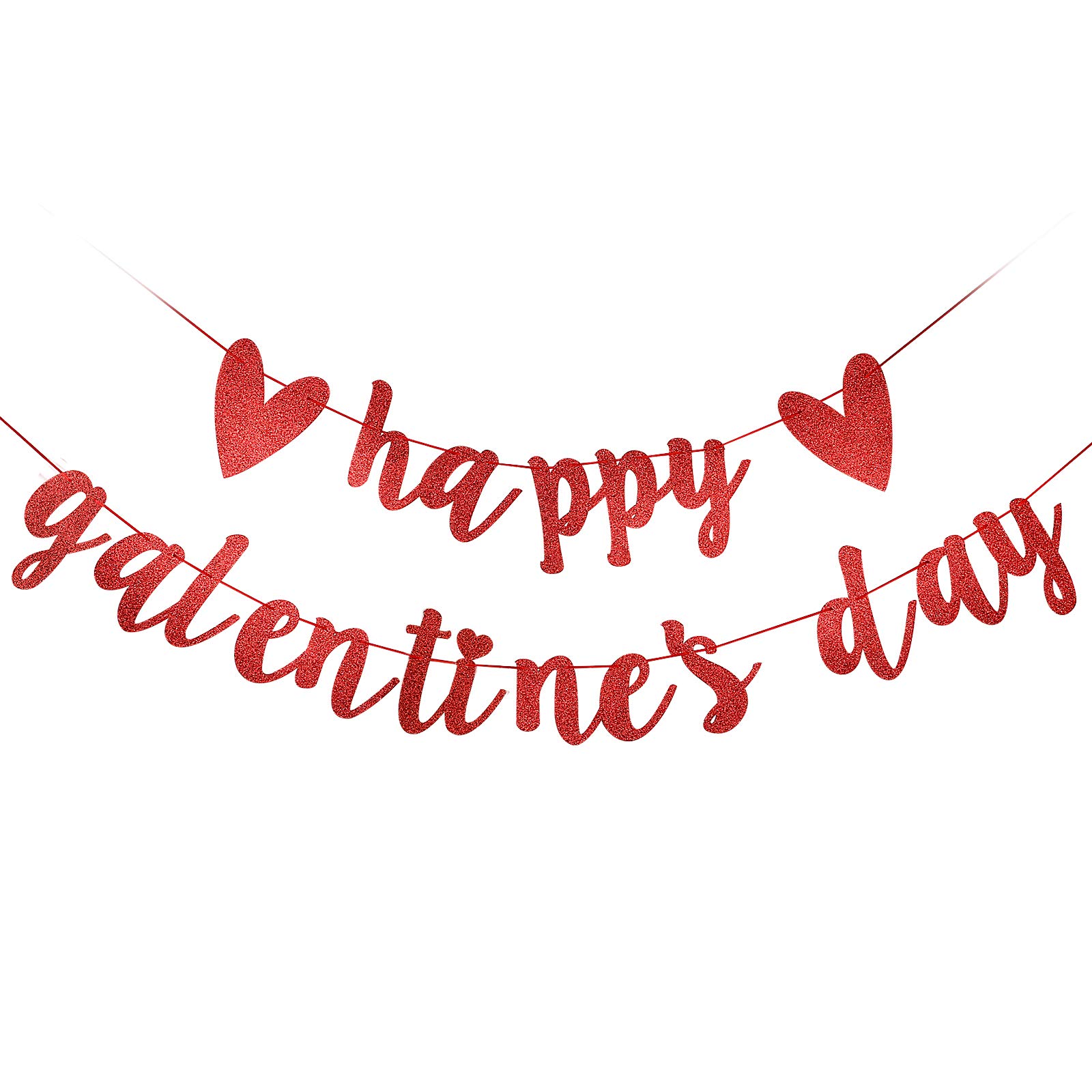 Red Glitter Happy Galentines Day Banner Galentine's Day Banner Galentines Banner Decorations for Happy Galentine’s Day Party Decorations