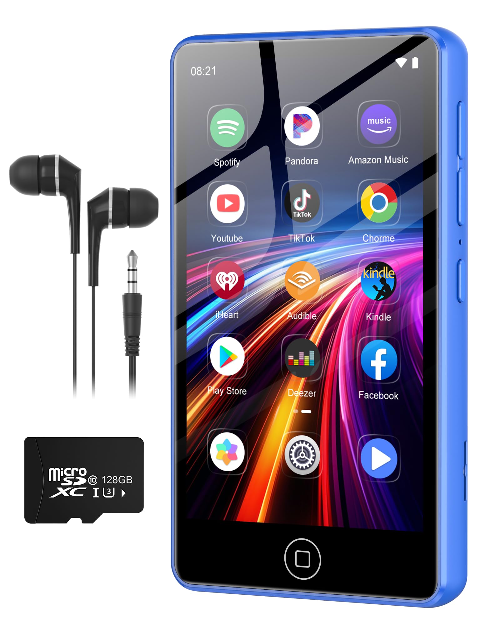 144GB Lettore MP3 con Wi-Fi & Bluetooth, 4,02 pollici touchscreen MP4 Player, Lettore Musicale Android con Spotify, Amazon Music, Deezer, Radio FM, Registratore Vocale, E-book Reader, Blu