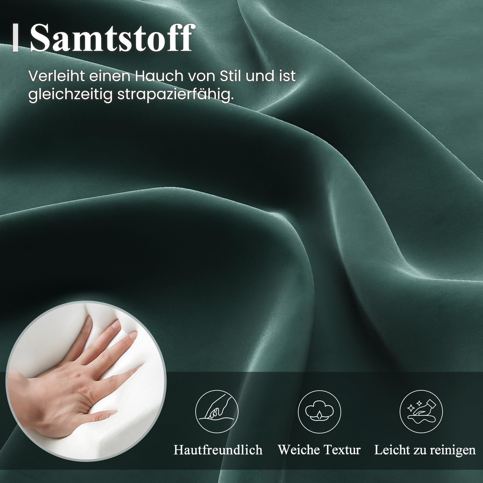 COLAMY Gepolsterter Ohrensessel 2er Set aus Samt – Moderner Lounge-Sessel mit weicher Rückenlehne, Komfortabler Sessel für Wohnzimmer, Schlafzimmer, Apartment & Leseecke, Grün