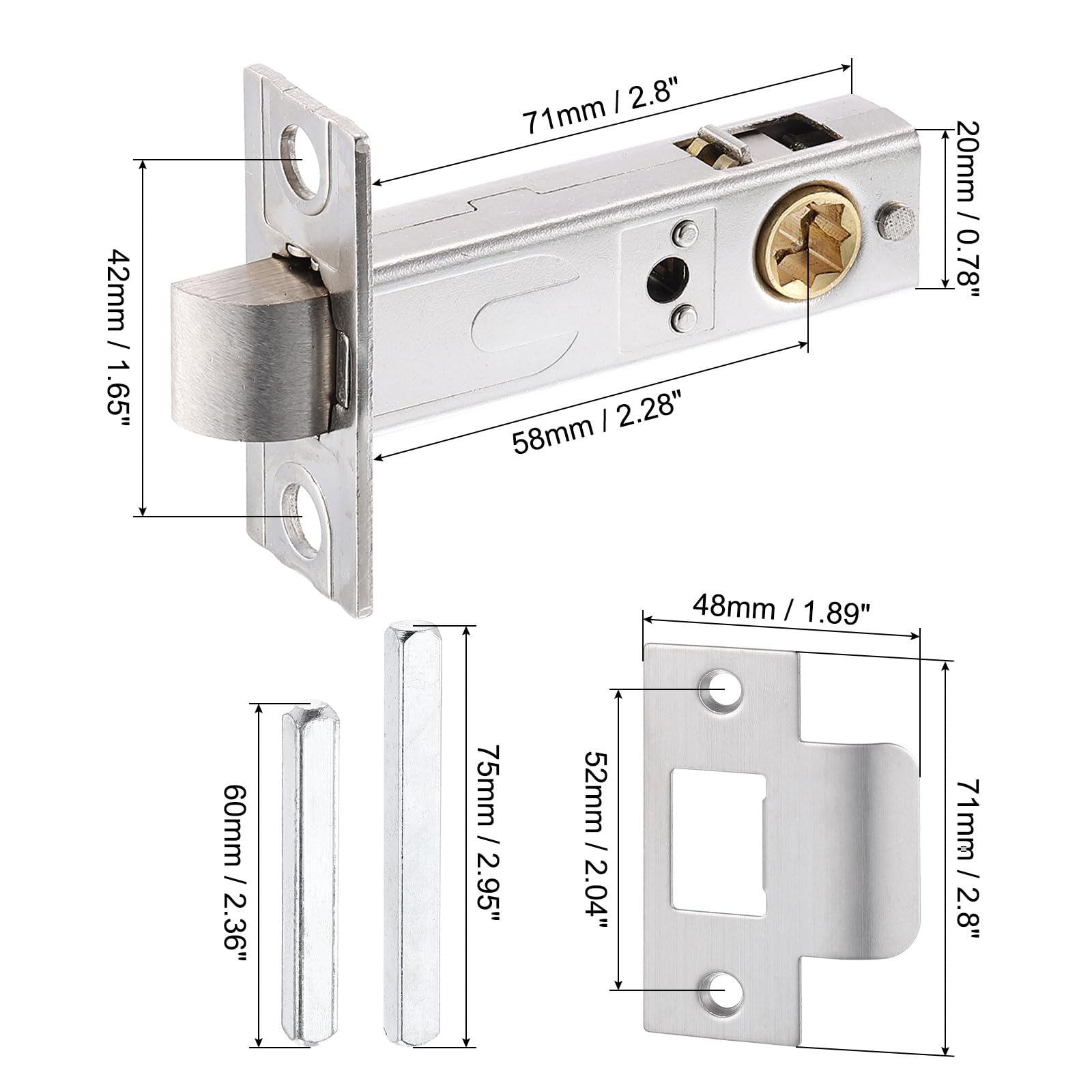 PATIKIL Redondo Empotrada Puerta Cerradura Inoxidable Acero 304 Oculto Empotrado Copa Puerta Manija Muebles Tiradores Pestillo Perilla para Privacidad Bolsillo Puerta Negro