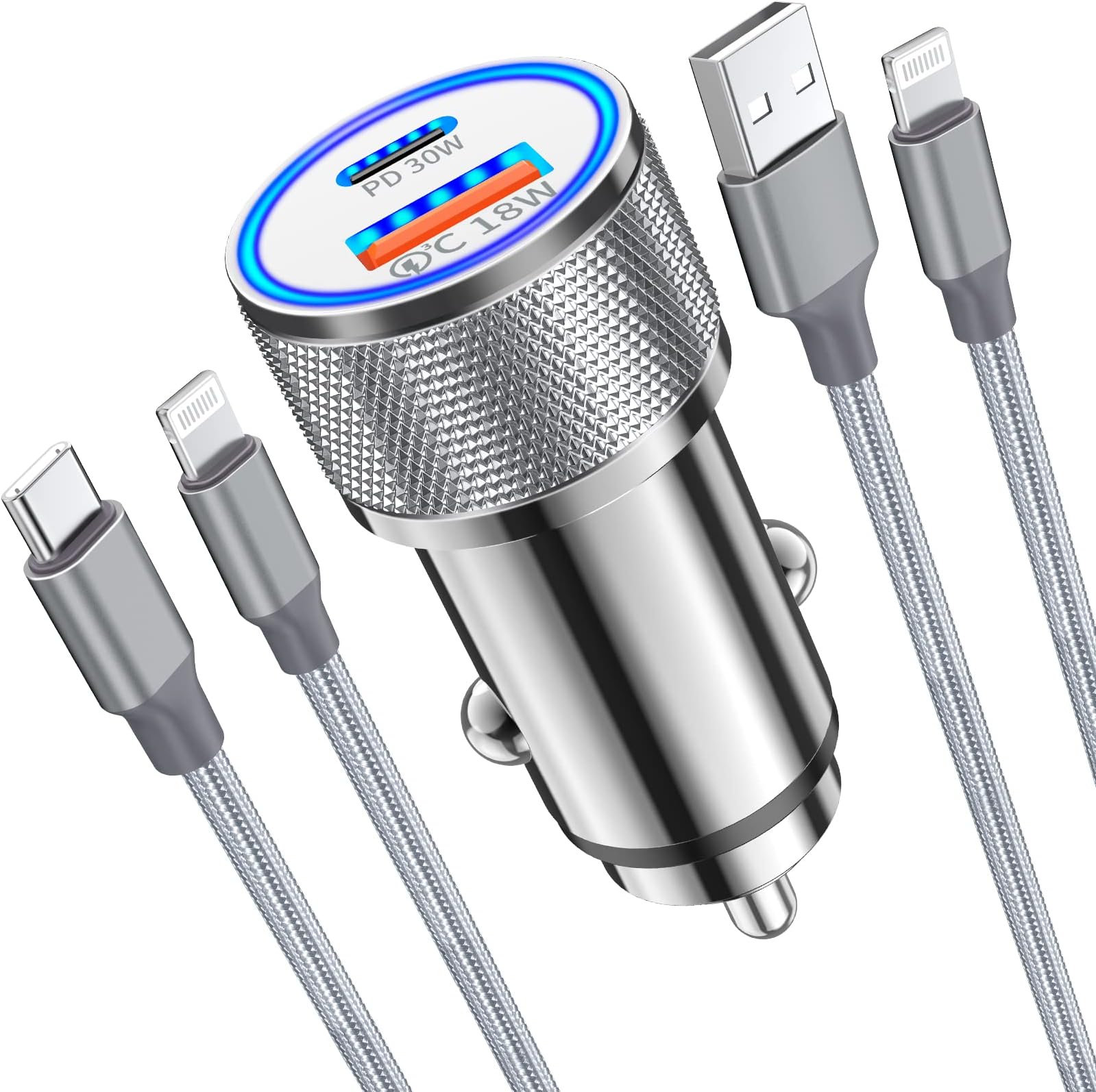 Amazon.com: [Apple MFi Certified] iPhone Fast Car Charger, Veetone 48W ...