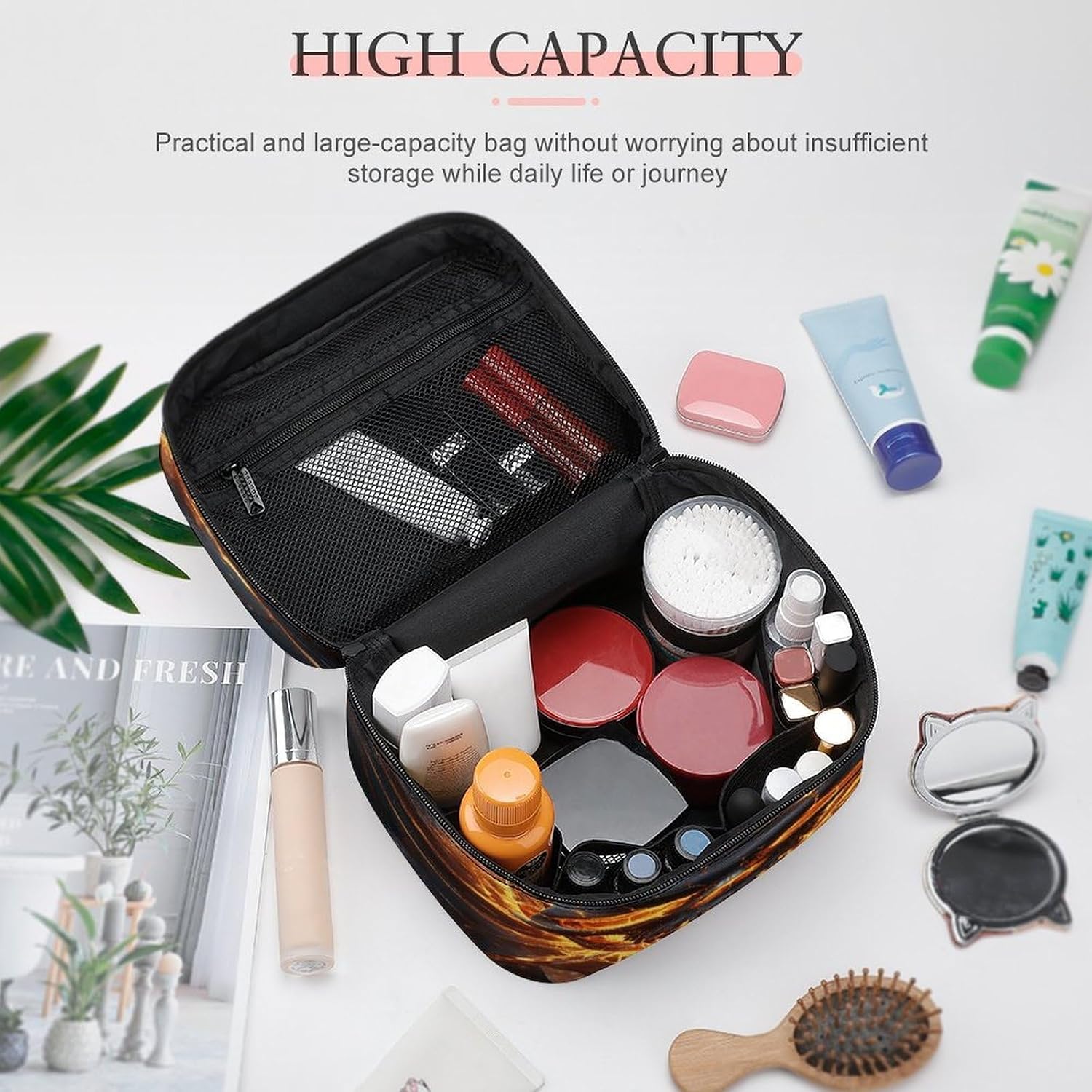 Shattering of Skull Travel Makeup Bag Cosmetic Bag Toiletry Bags image 4