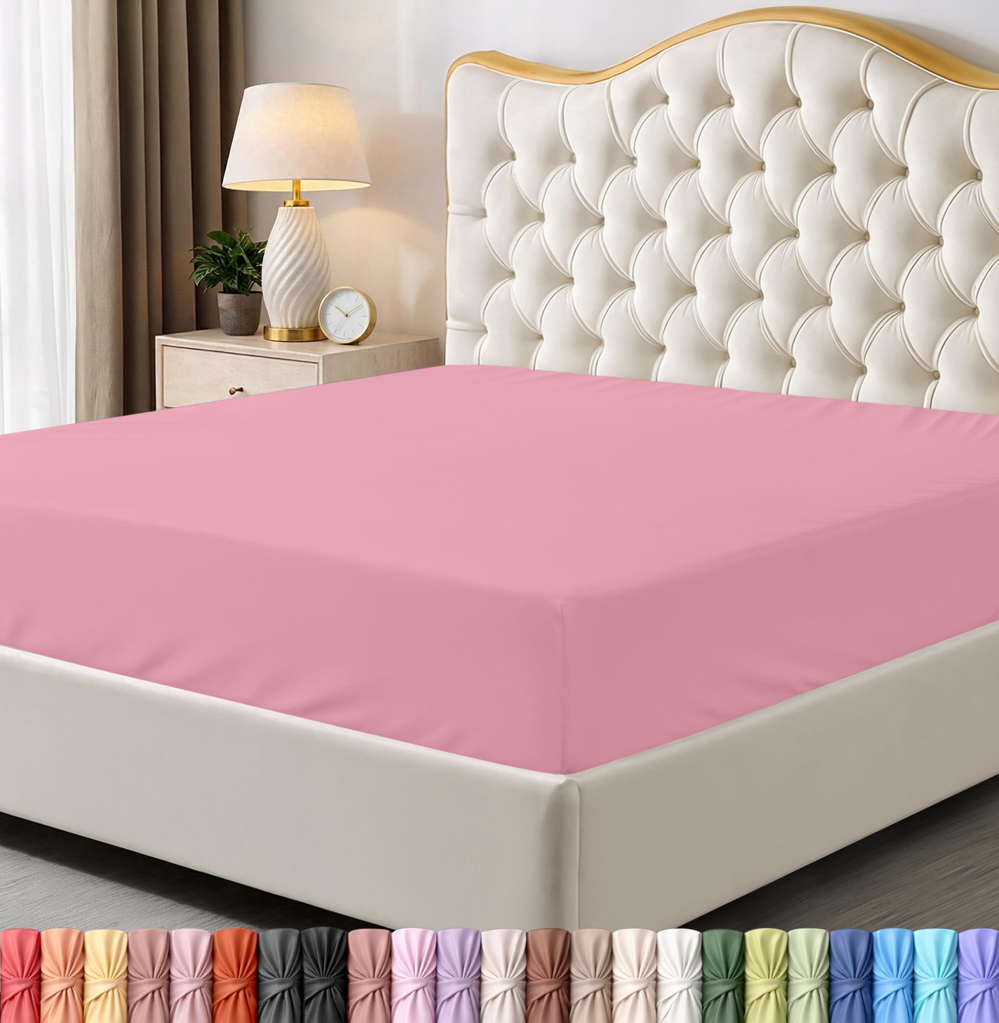 Utopia Bedding Fitted Sheet King, White - Deep Pocket 14 inch (35 cm) - Easy Care - OEKO-TEX Certified - Soft Brushed Microfibre Fabric - Shrinkage and Fade Resistant - Bottom Sheet — view 48