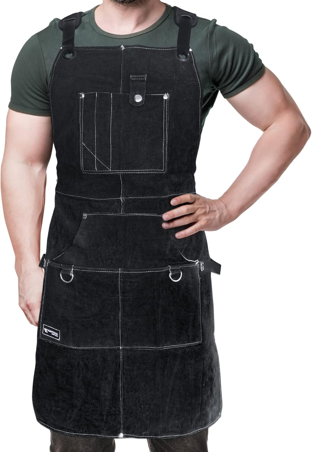 FIGHTECH Shop Apron - Heavy Duty Wood Working Apron for Men with Tool Pockets for Woodworkers Blacksmiths Carpenters M-XXL