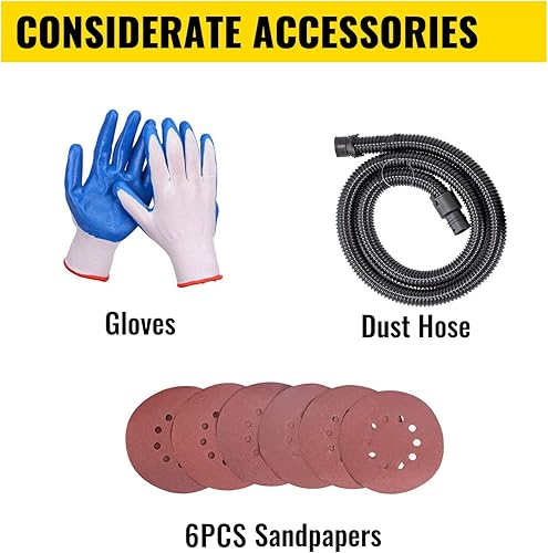 Miniatura 6 de VEVOR Lijadora de paneles de yeso 750W, lijadora eléctrica de velocidad variable 800-1750RPM, lijadora de paneles de yeso lijadora plegable, con