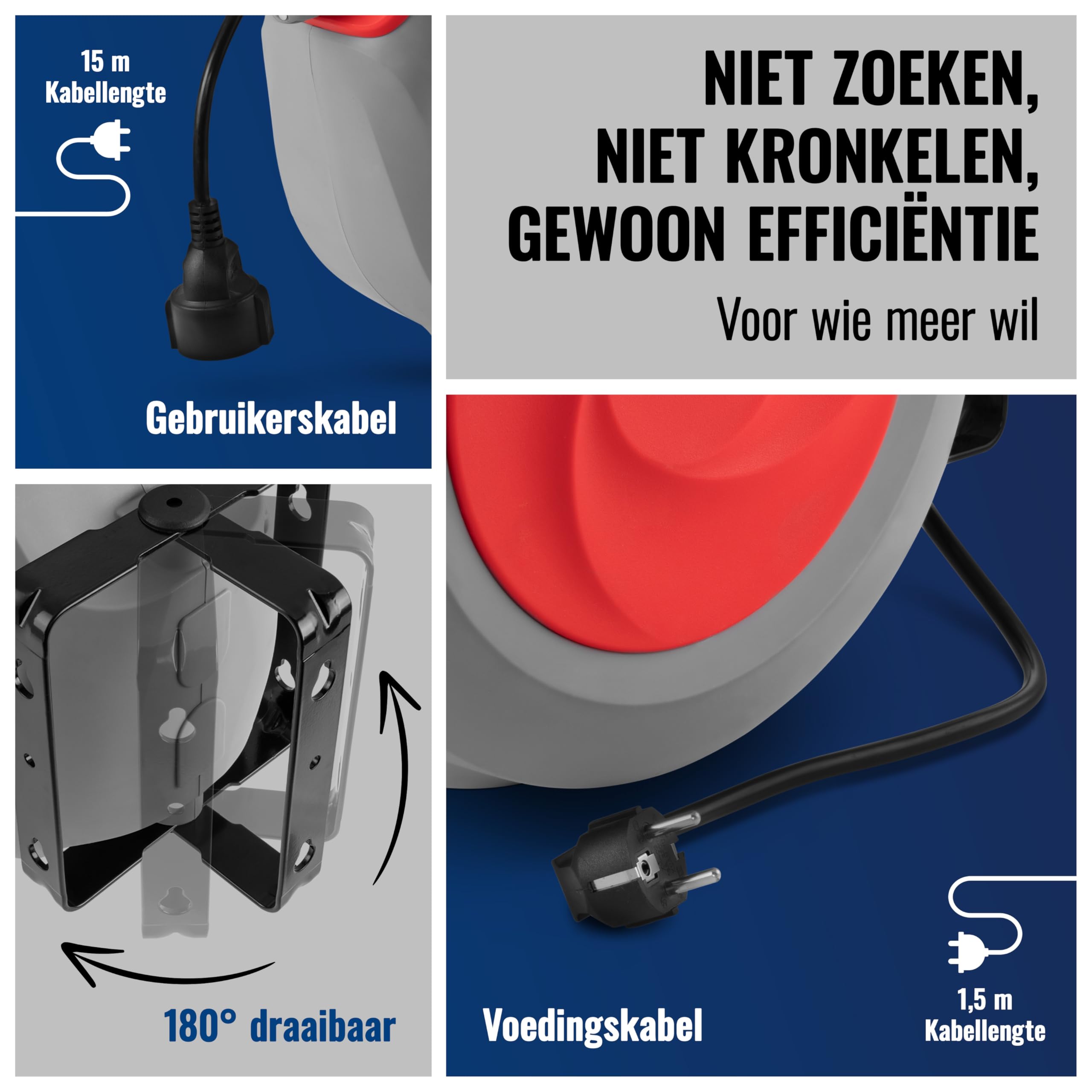Brennenstuhl Compact Kabelhaspel 15m - Coolblue - Voor 23.59u, morgen