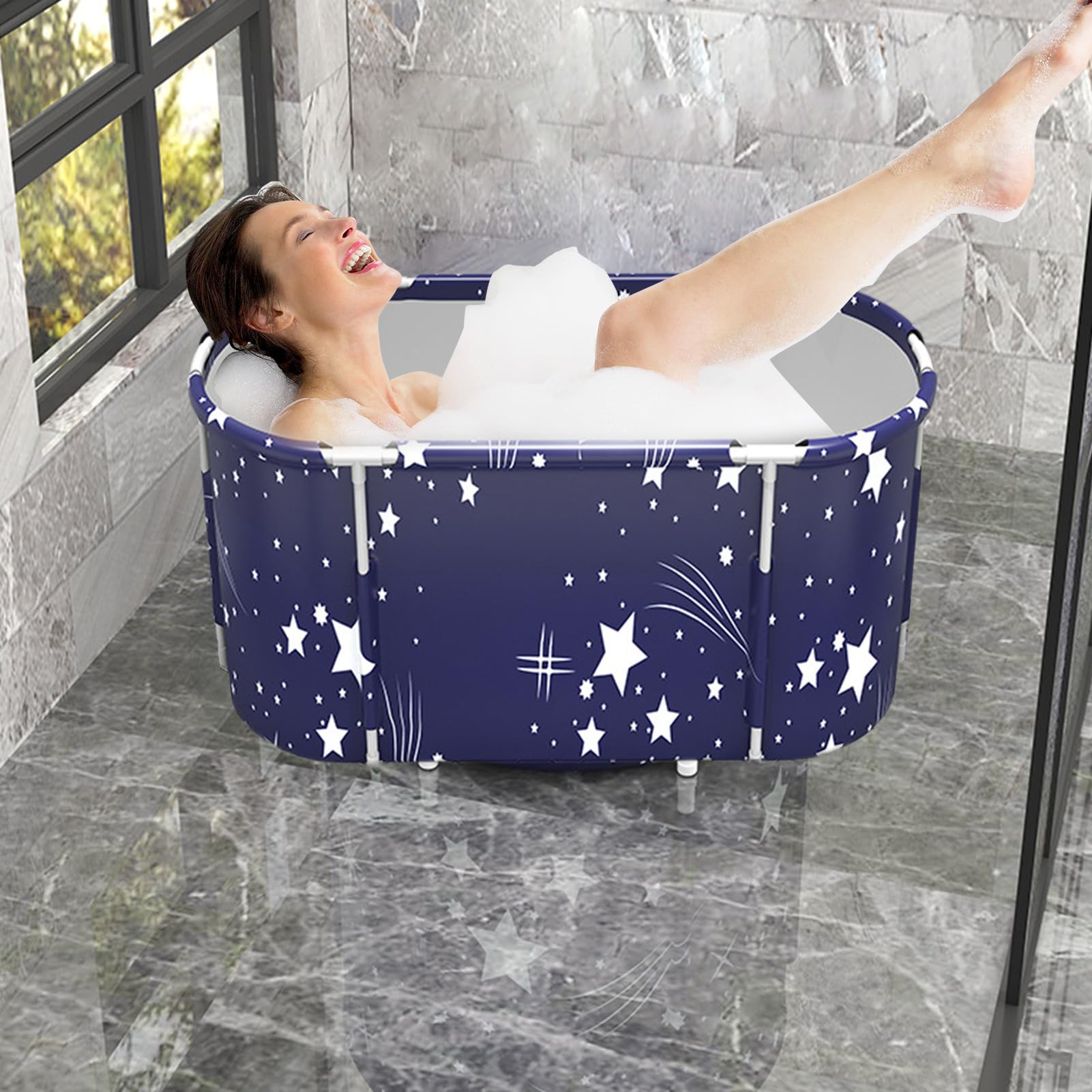 Faltbar, tragbar | tragbar für Dusche, dick isoliert | freistehende Dusche | für drinnen und draußen, Erwachsene und heißes Eisbad