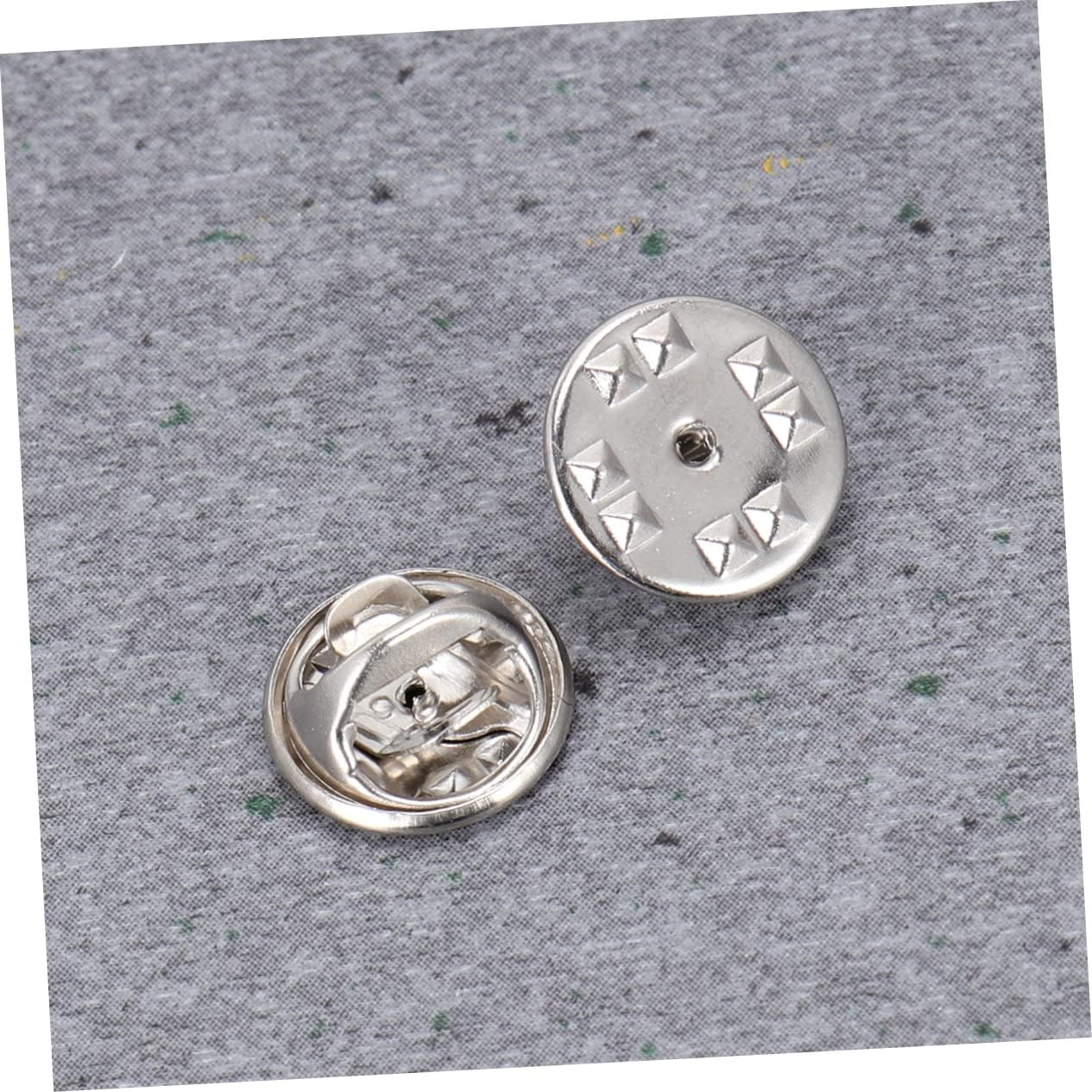 Lurrose 600pcs Nickel Color Tie Tacks Brooch Clasps Delicate Lapel Holder for Crafts Easy to Use Clutch Backs for Tie and Badge Making