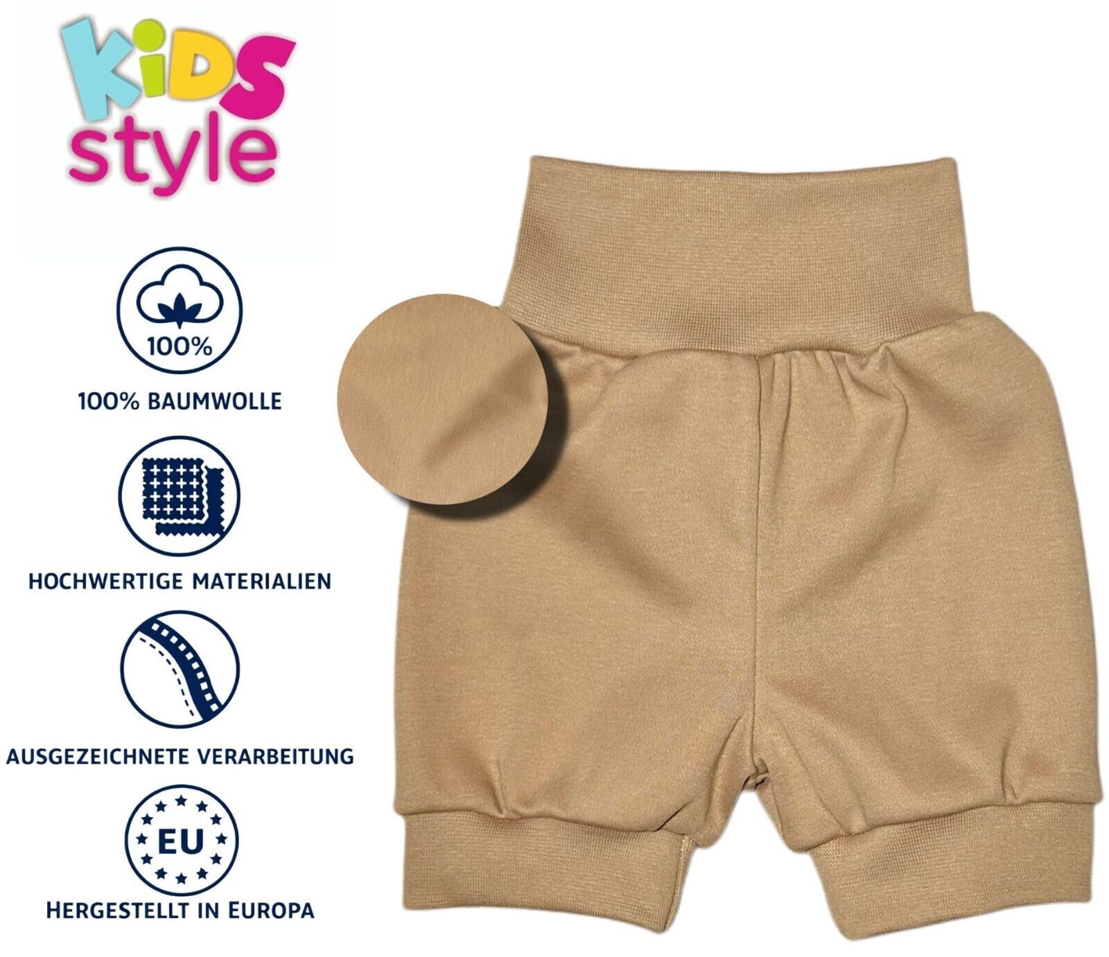 Baby Jungen Baumwolle Shorts Sommerhose Kurze Hose mit breitem Bund 5er Set