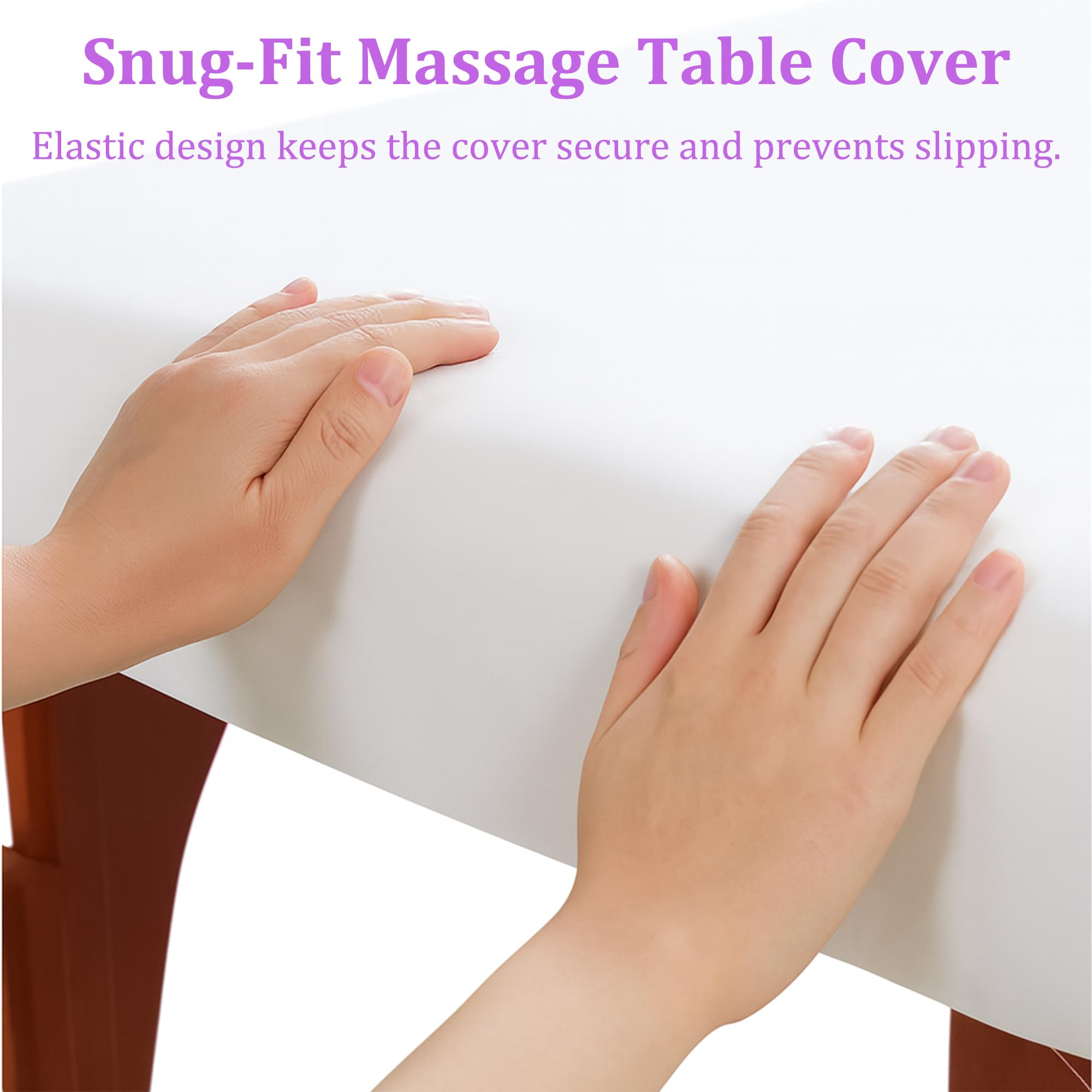 Lot de 3 draps de table de massage - Chaque lot comprend 3 pièces (drap plat, drap-housse, housse pour repose-visage) - Microfibre blanche pour spa et usage professionnel