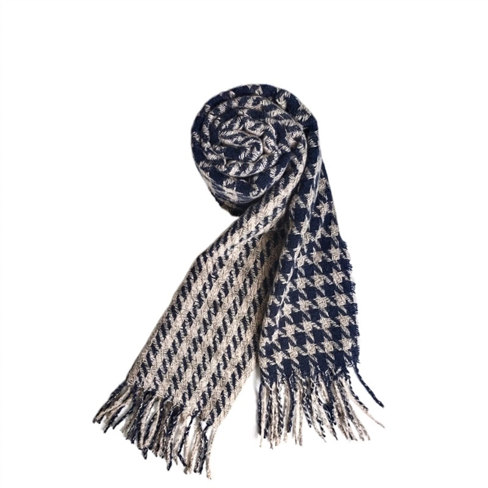 Szal Szalik Zimowy szalik w kratkę Wszechstronny Modny duży szal Wykwintny duży pałąk na szyję Tassel Design，200cm Szalik damski