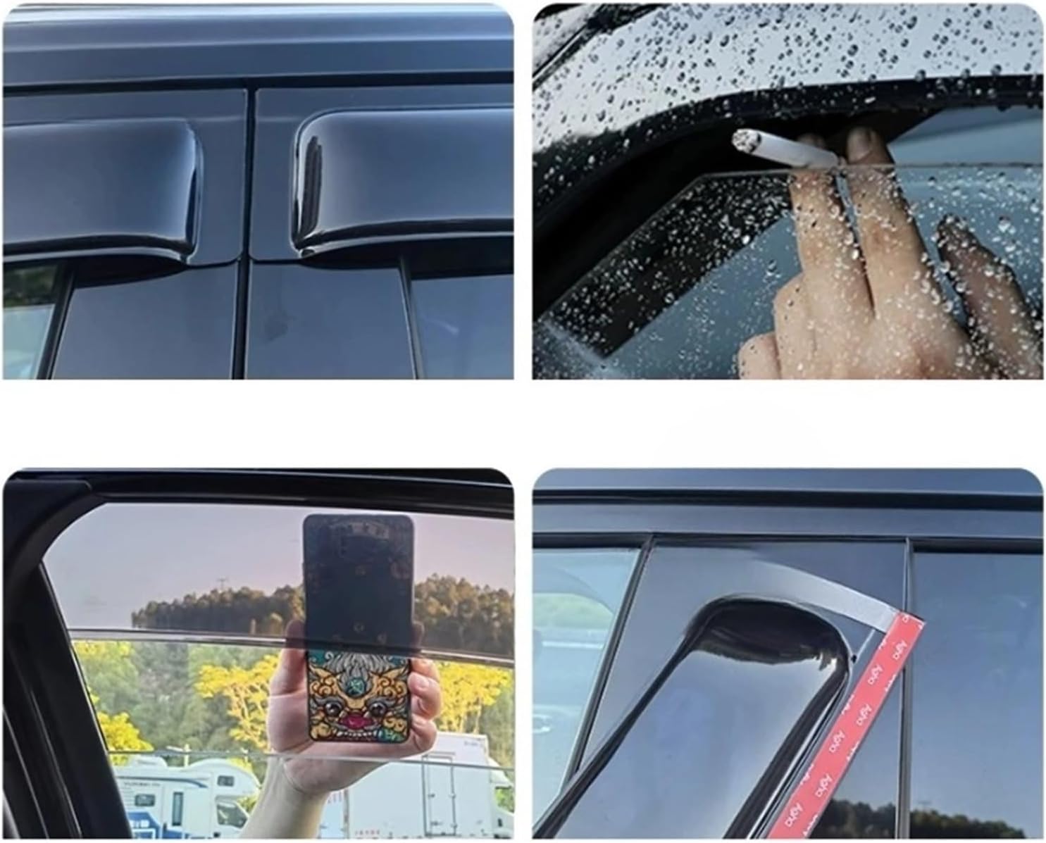 Window Visor Compatible for Trumpchi GAC GS8 2024 2023 Side Door Window Deflectors Side Window Visor Deflector Rain Guard Car Accessories(6PCS)