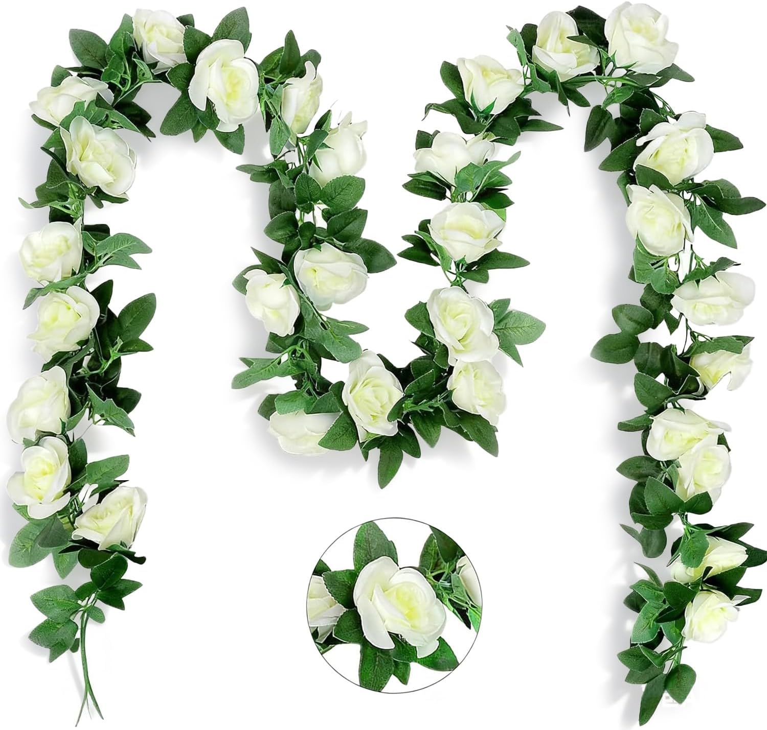 10PCS Fake Rose Garland, 7.5Ft Artificial Vines Flowers Hanging Rose Vine forfor Table Wedding Backdrop Arch Wall Party Mantle Festival Decor