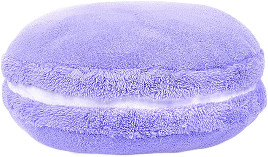 ChezMax Macaron Pillow Plush Back Bolster Cushion Microbead Throw Pillow Case Round Seat Cushion Home Decor Pillow for Sofa Bedroom Office Dormitory Car 14.5" Chocolate