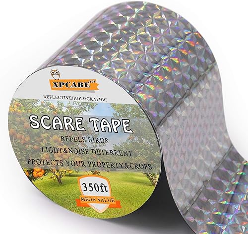 XPCARE Cinta adhesiva reflectante de arcoíris de 350 pies x 2 pulgadas para evitar que los pájaros golpeen las ventanas