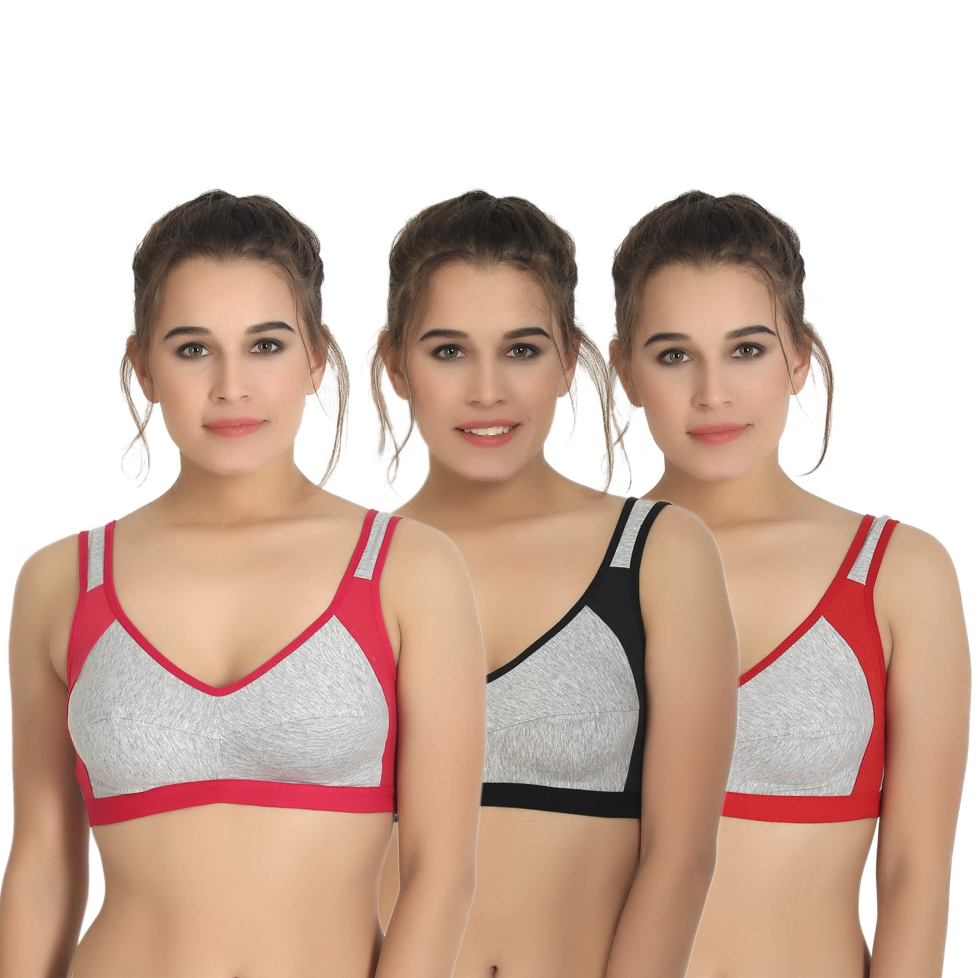 Women's Full Coverage Spots Bra Combo (Multicolour) - Pack of 3-image-24