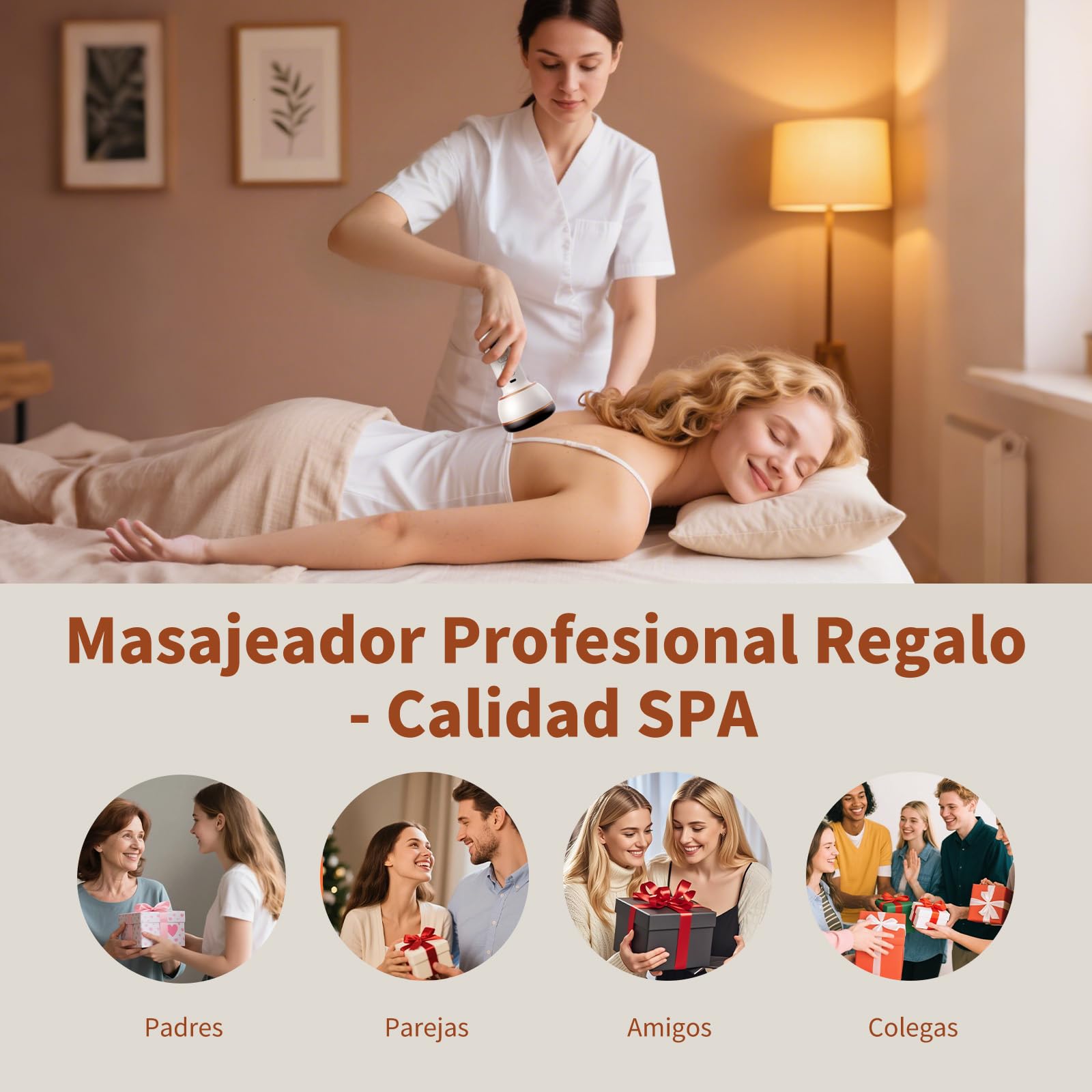 AISEELY Masajeador de celulitis, Vibrastone Neuropatía, Alivio del Dolor y Relajación para Pies, Manos, Espalda, Masajeador de Ondas de Choque con 20 Combinaciones de Masajes, Calor y Vibración
