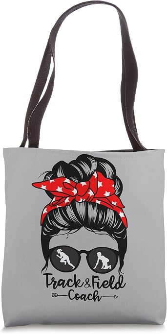 Track And Field Coach Messy Bun Hair Funny Runner Athlete Tote Bag