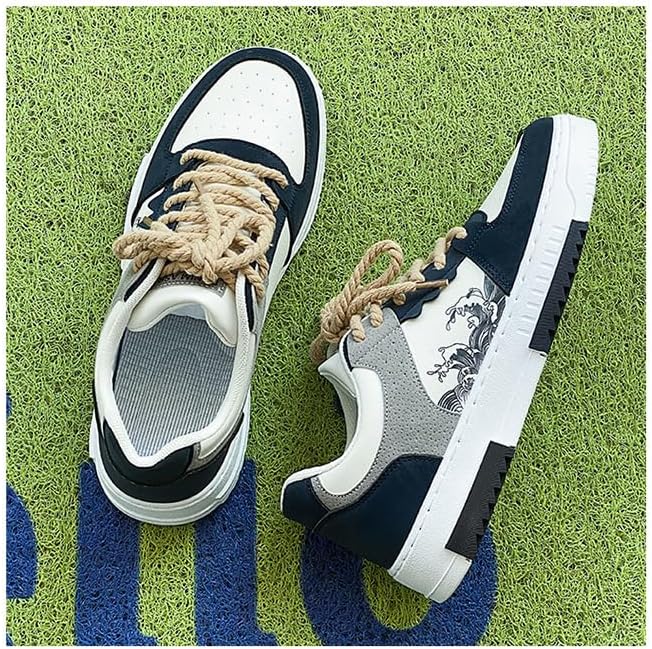Men's Casual Dress Sneakers Lace Up Casual Low Top Loafers Tennis Skateboard Walking Shoes - Image 2