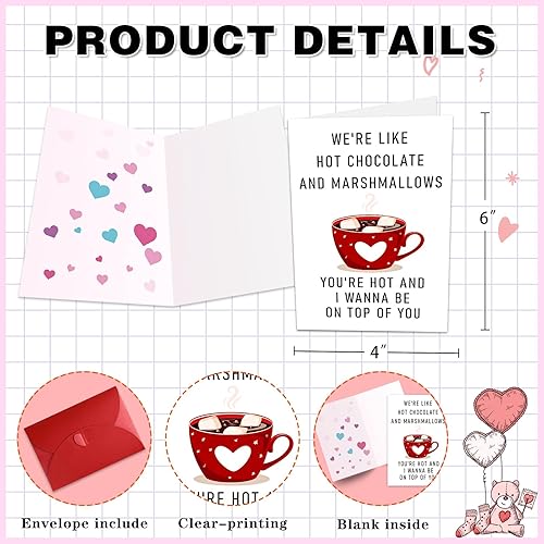 Vista 35 de Divertidas tarjetas de San Valentín para ella, él, tarjetas traviesas de San Valentín, tarjetas de felicitación de cumpleaños con sobre para novio