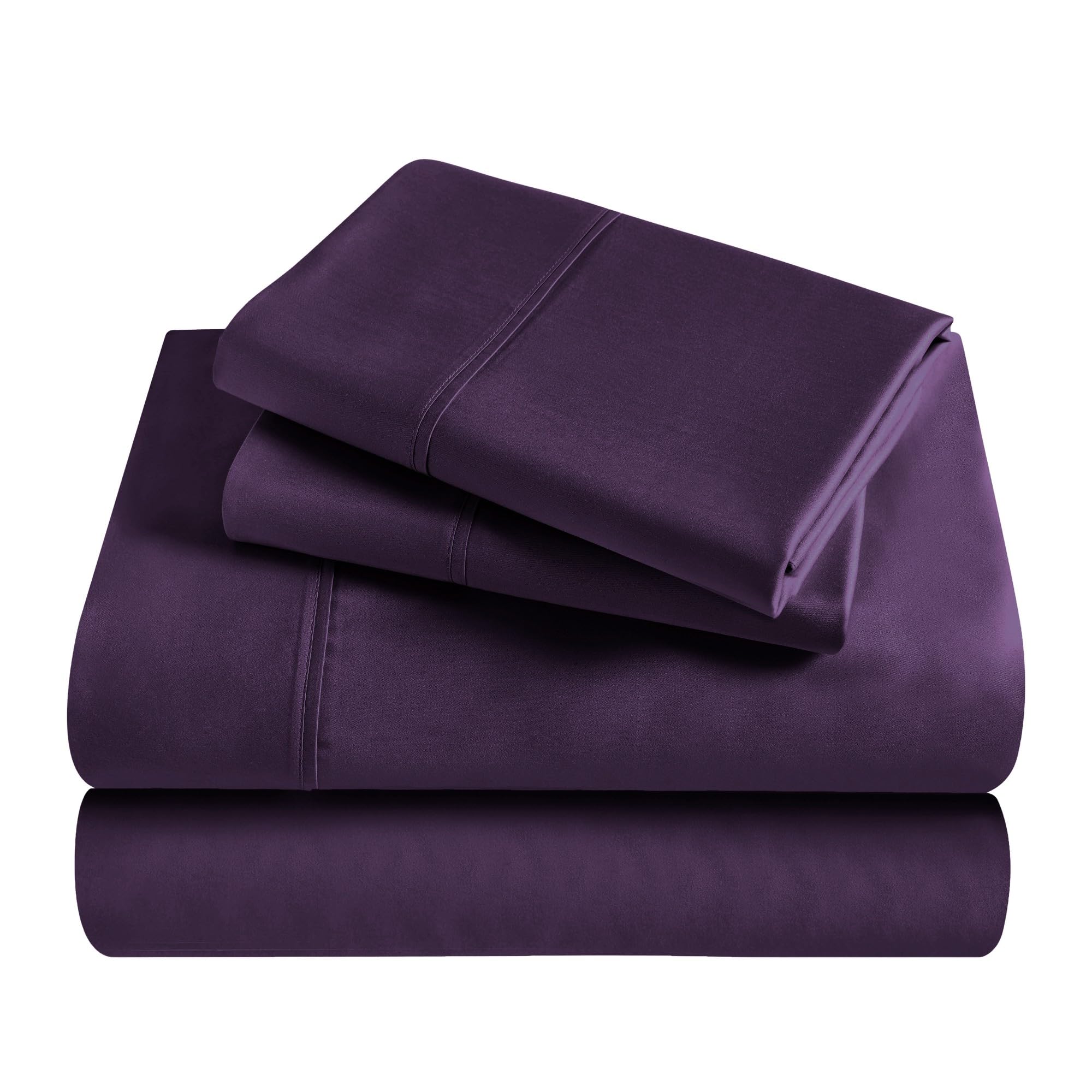 Superior Rayon aus Bambus, Fadenzahl 300, solides tiefes Bettlaken-Set,  Queensize, Violett, 4-teiliges Set : Amazon.de: Kche, Haushalt & Wohnen