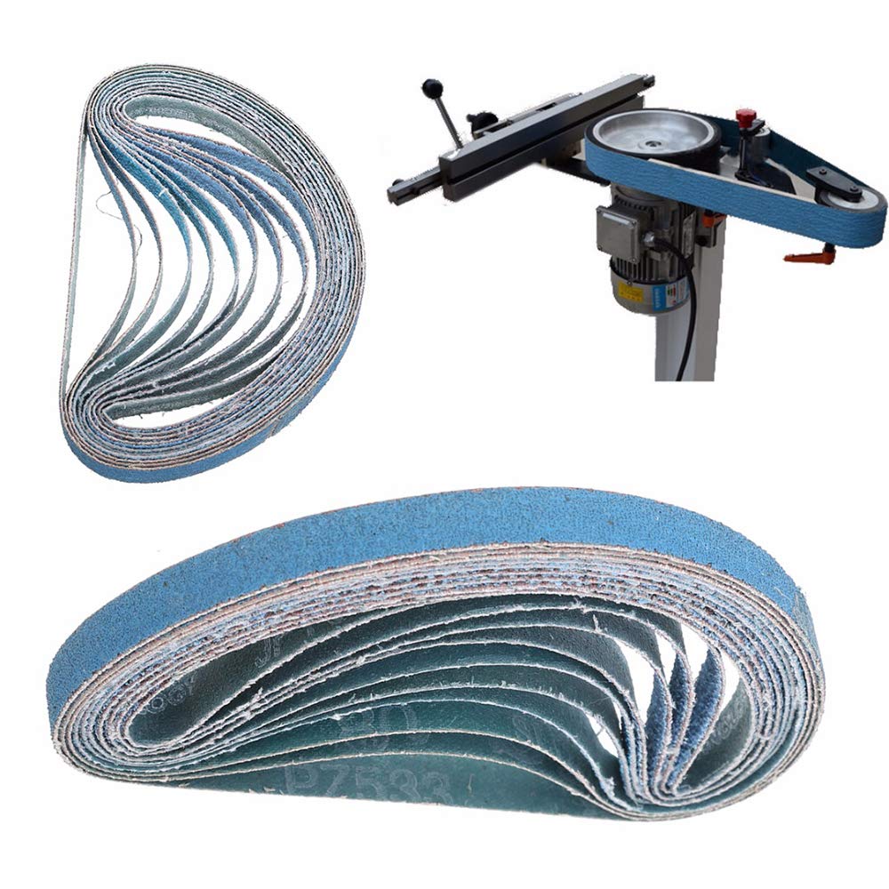 10PCS Abrasive Sanding Belt, Sanding Band Paper, Grinding Polishing Tool Accessories for Furniture Woodworking (13x457mm - P60)