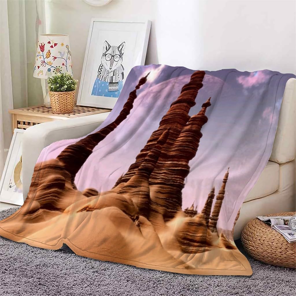 Koc pustyni Rzeźba Koc Łóżko Pojedyncze Ciepły Miękki Koc Sofa Puszysty Flanelowy 180 x 200 cm Na Wszystkie Pory Roku