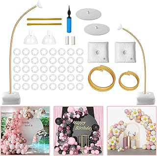 Balloon Arch Stand Kit, 8.2ft & 5ft Free Bending Half Arch Balloon Stand...
