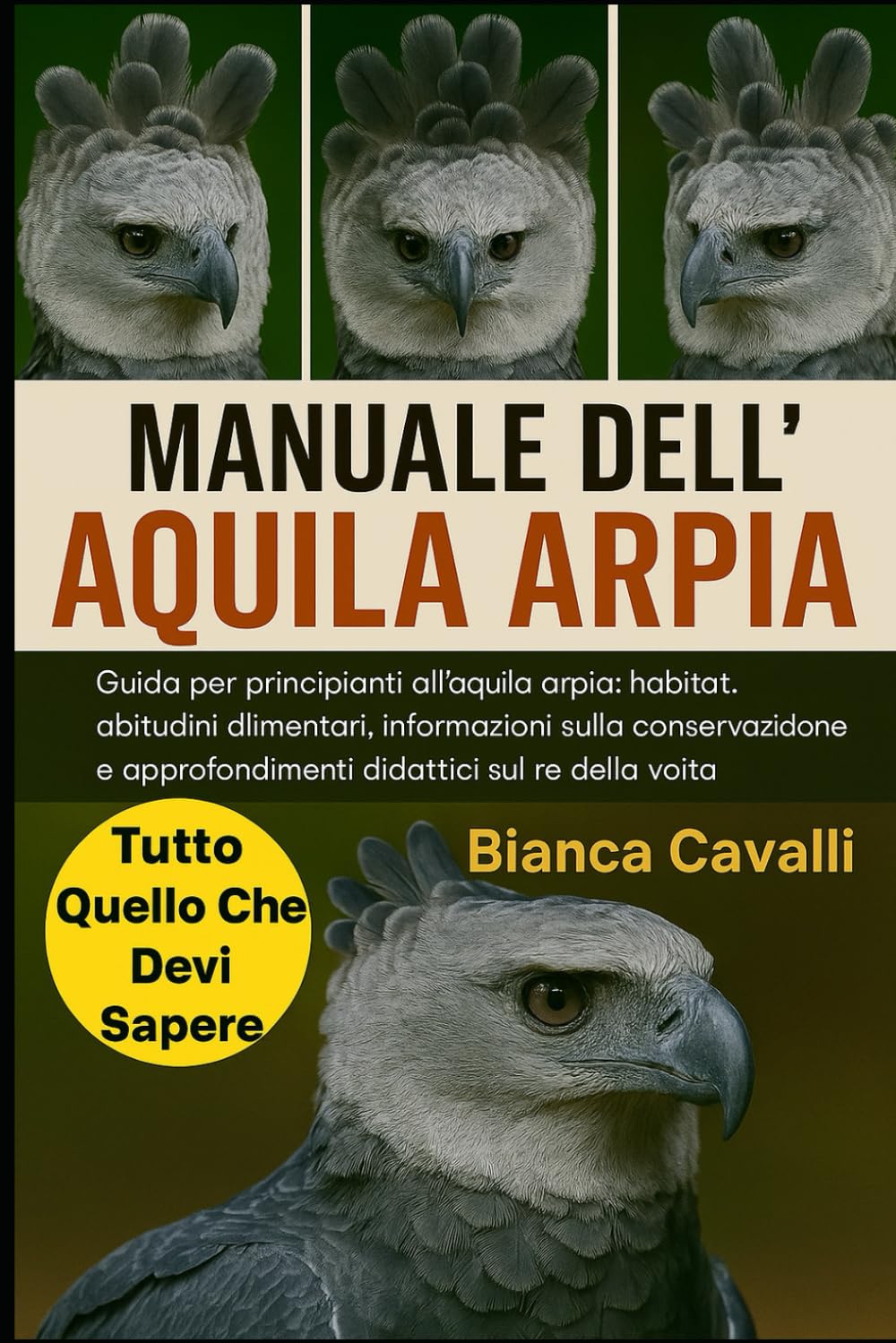 MANUALE DELL'AQUILA ARPIA: Guida per principianti all'aquila arpia: habitat, abitudini alimentari, informazioni sulla conservazione e approfondimenti didattici sul re della volta