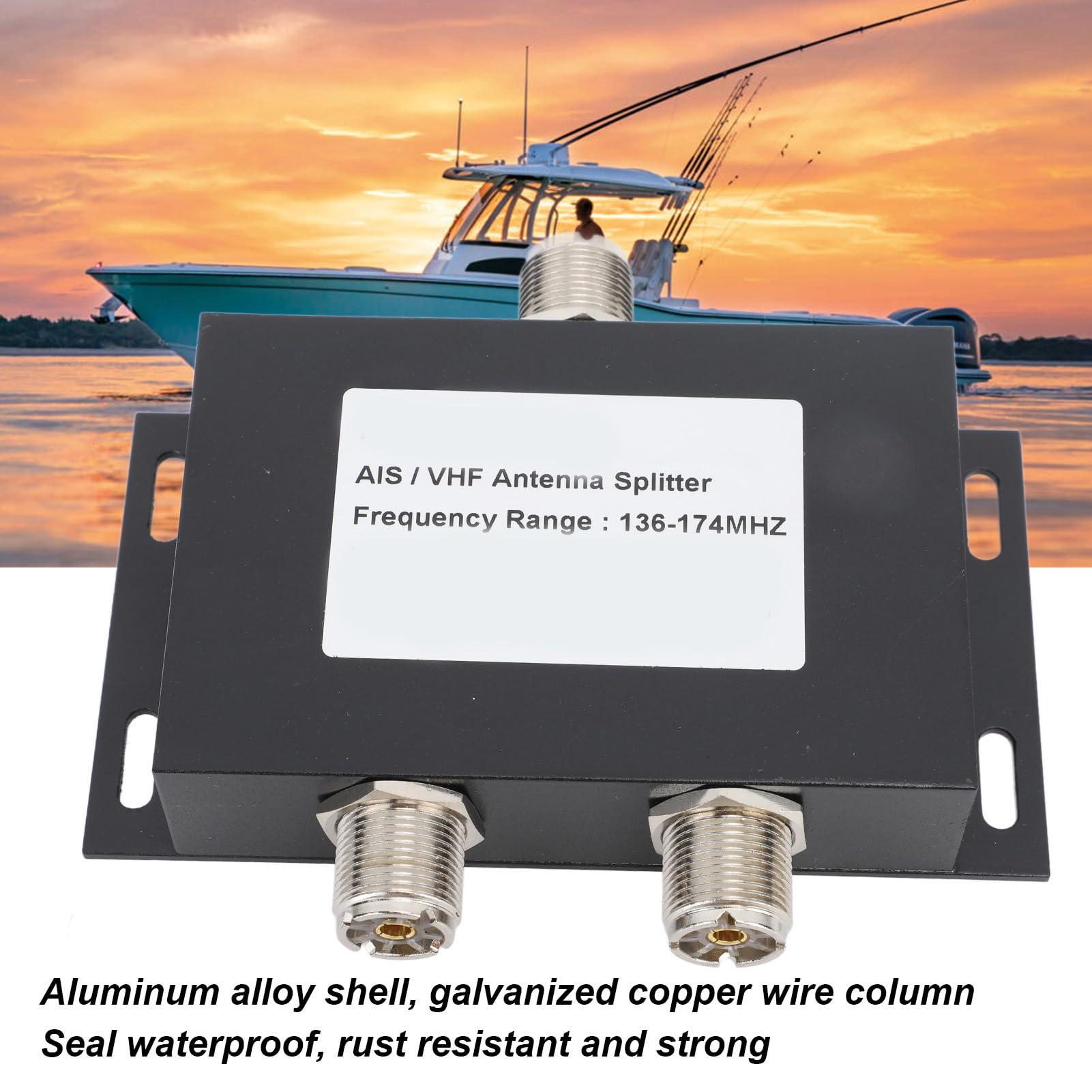 Antenna Splitter AIS VHF per il Marino, Sostenibile Che Divide 2 Modi per, Divisore di Antenna 136 a 174 MHz