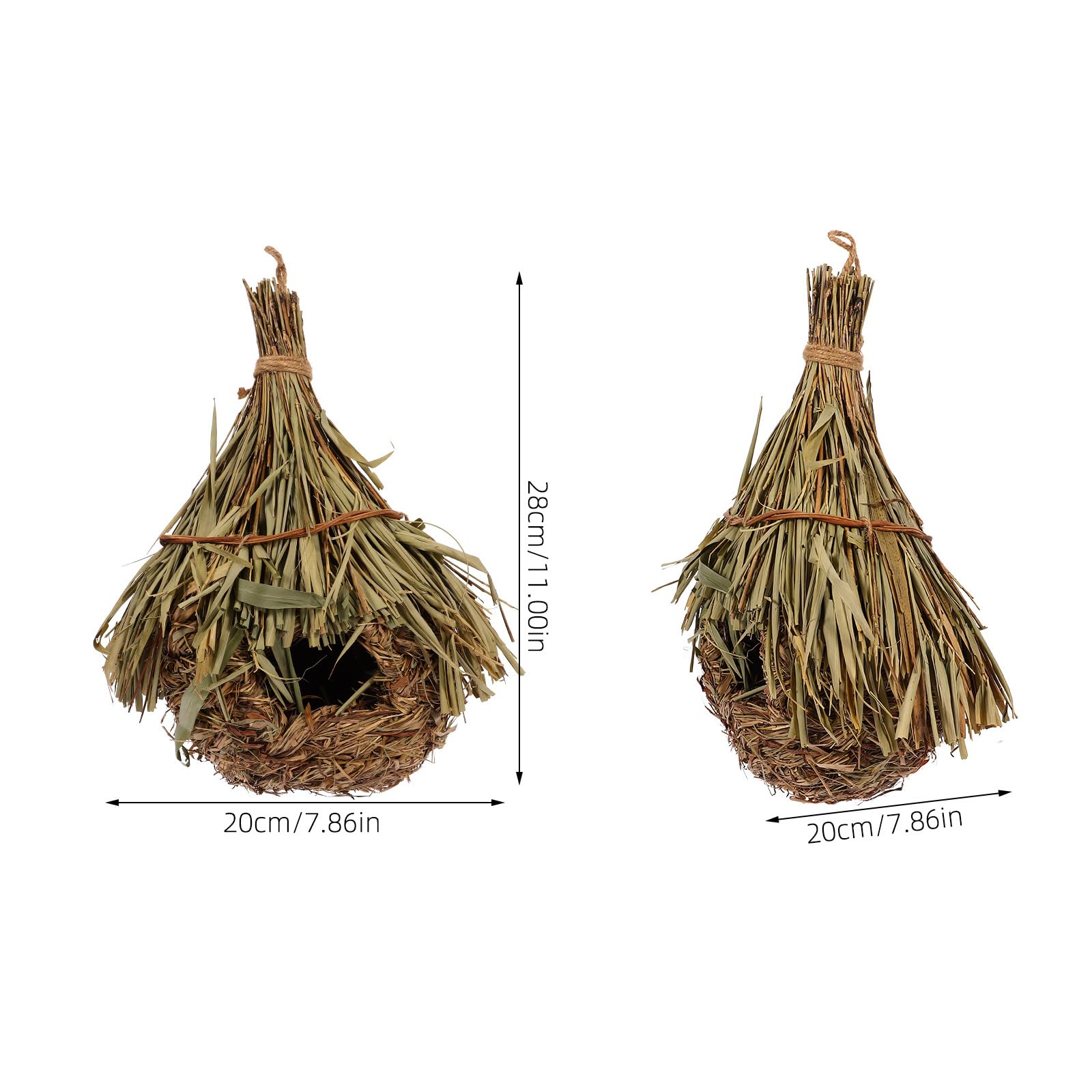 Nid d'oiseau colombe pour le salon - Mangeoire à oiseaux en bambou - Décoration en forme de goutte - Accessoires pour oiseaux à suspendre - Paille tissée
