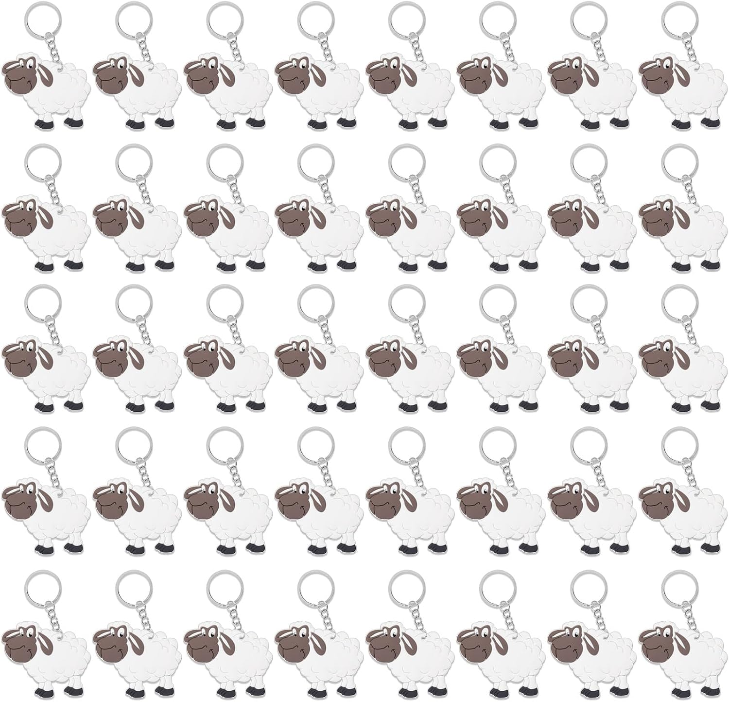 CiciBear 40 Pack Sheep Keychains Party Decoration for Guests, Barnyard Farm Animal Themed Party, Baby Shower, School Party, Zoo Kids Birthday