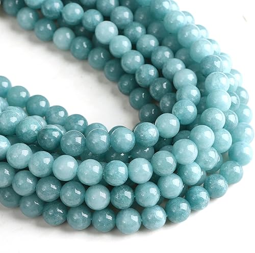 Miniatura 2 de HIXHRO 36 piezas de cuentas de piedra preciosa de aguamarina natural de 10 mm para hacer joyas con cordón elástico de cuentas espaciadoras de cristal