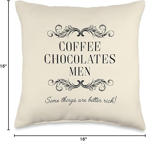 Miniatura 6 de Ideas de regalo para amantes del chocolate para mujeres, chocolates, café y hombres son mejores ricos, divertido con texto humor, 18 x 18, multicolor